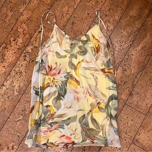 White House Black Market Yellow Floral Mini Dress
